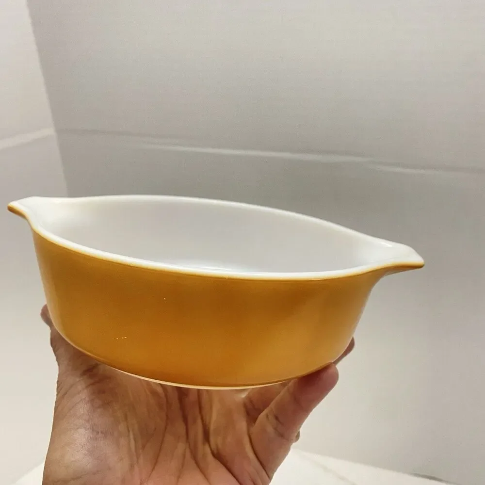 VTG Pyrex Old Orchard Handled Serving Casserole Dish #471,  1 Pint
